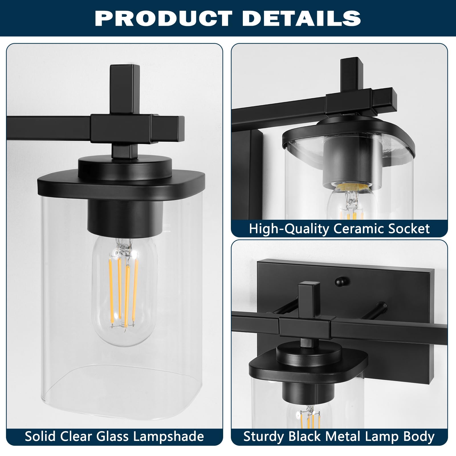 Spiglamm vanity light compatible with dimmers for mood control