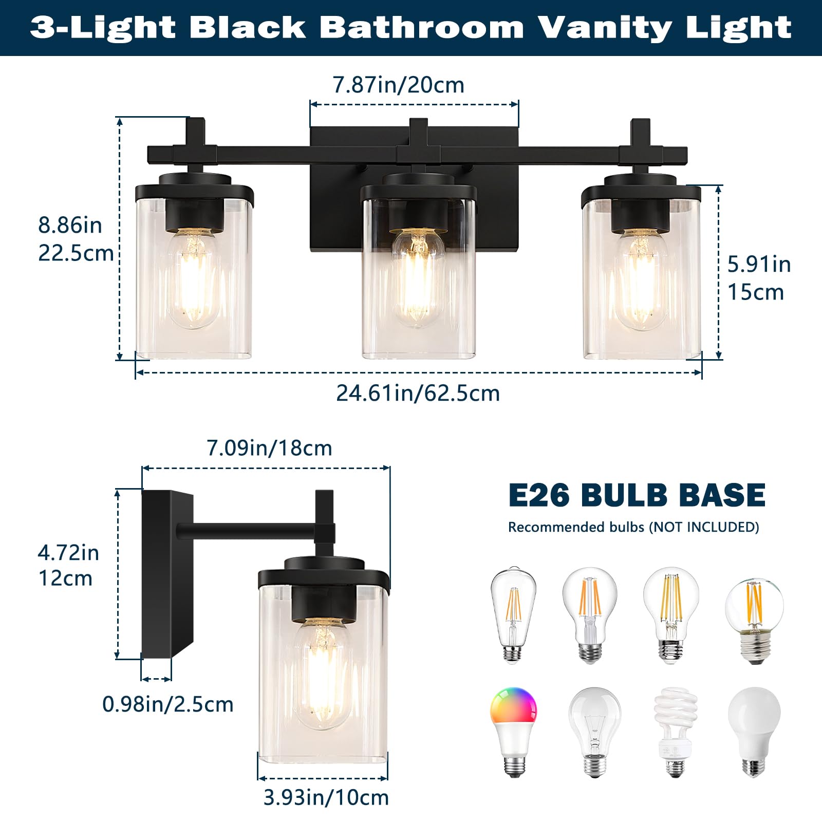 Close-up of Spiglamm vanity light metal body for durability