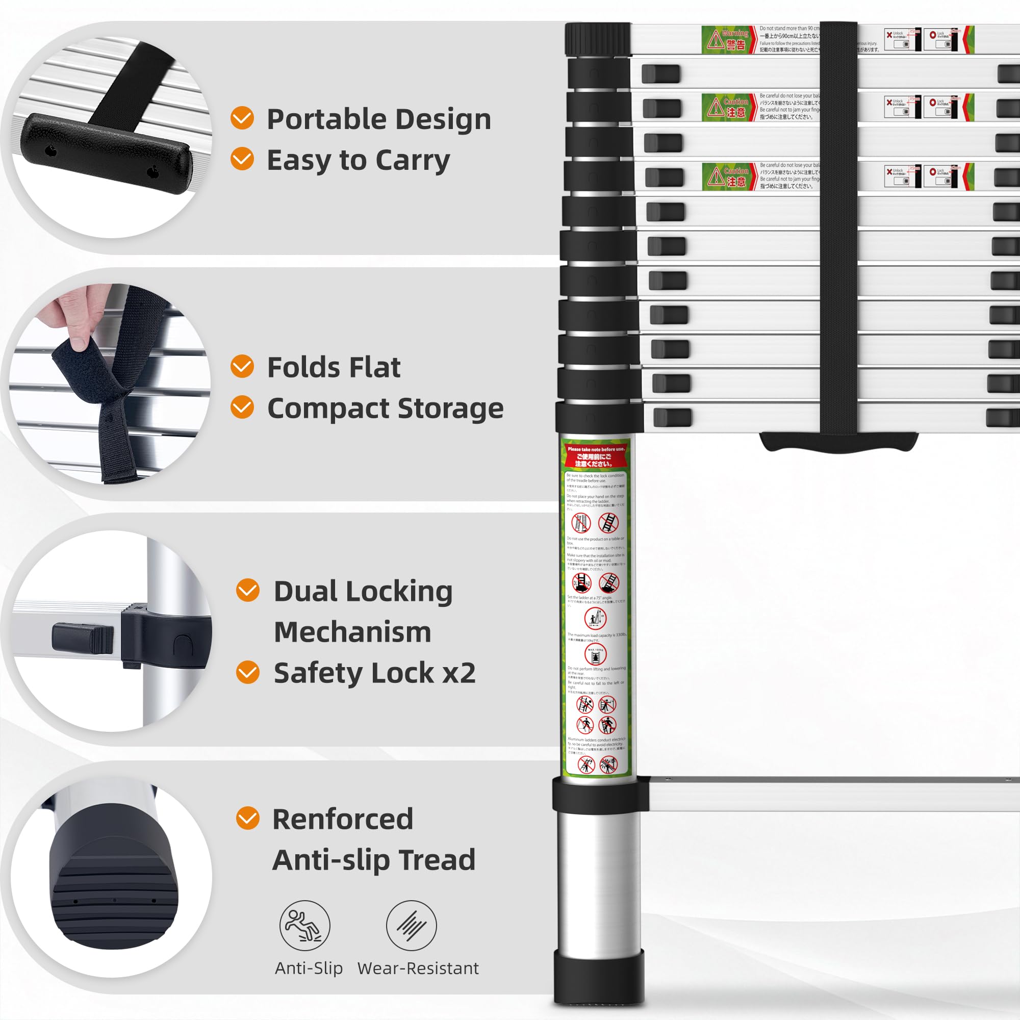 SPIEEK aluminum ladder offers lightweight, corrosion-resistant durability for daily tasks
