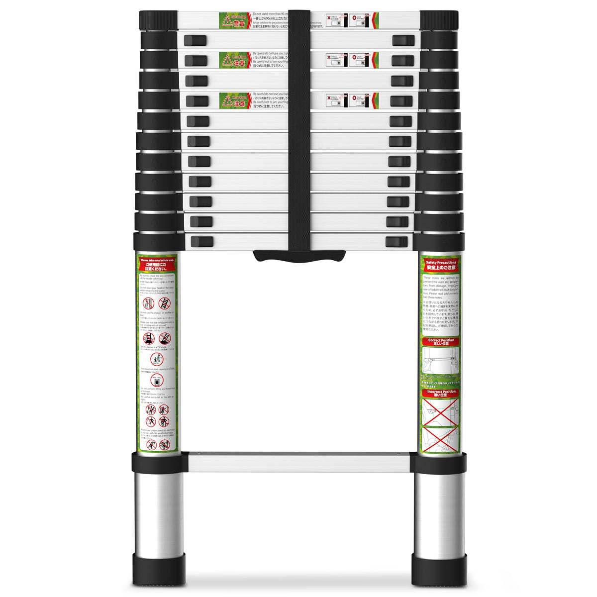 SPIEEK telescoping ladder extended for attic and roof access with stable support