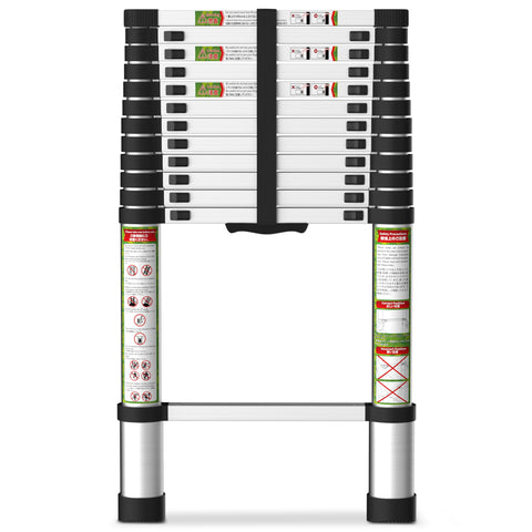 SPIEEK telescoping ladder extended for attic and roof access with stable support