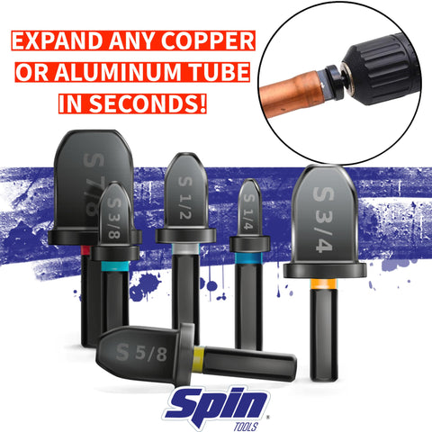 SPIN S6000 flare-3-8-tube enables easy aluminum pipe swaging.