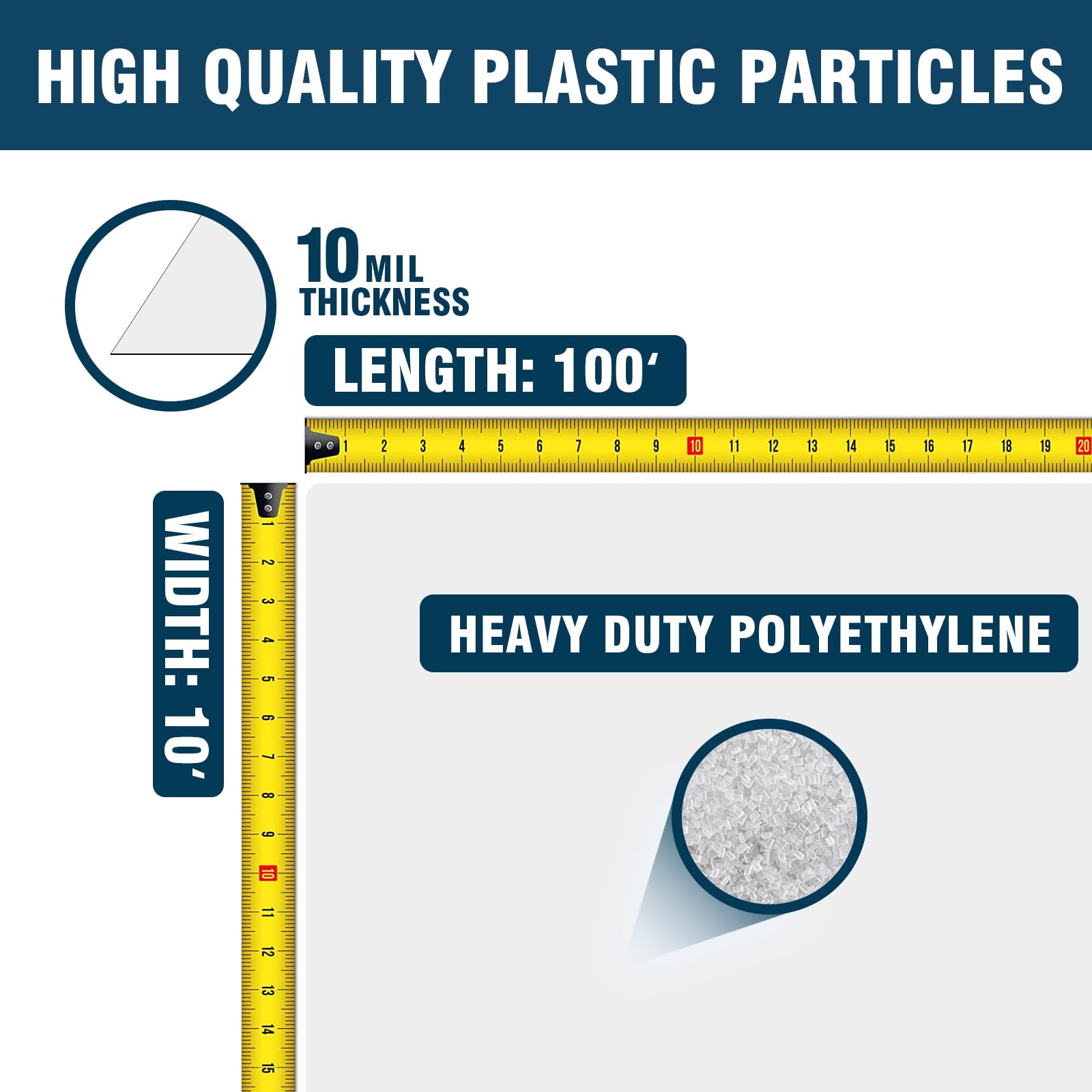 SPIRECOVER heavy-duty plastic drop cloth resists tears for DIY projects.