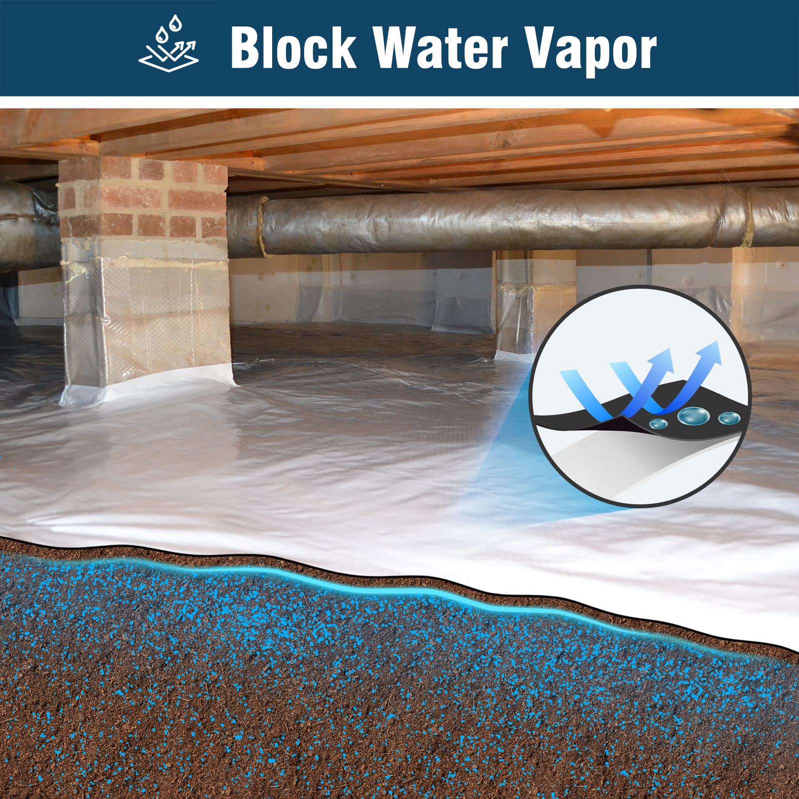 SPIRECOVER panda film with black and white surfaces block light and moisture.