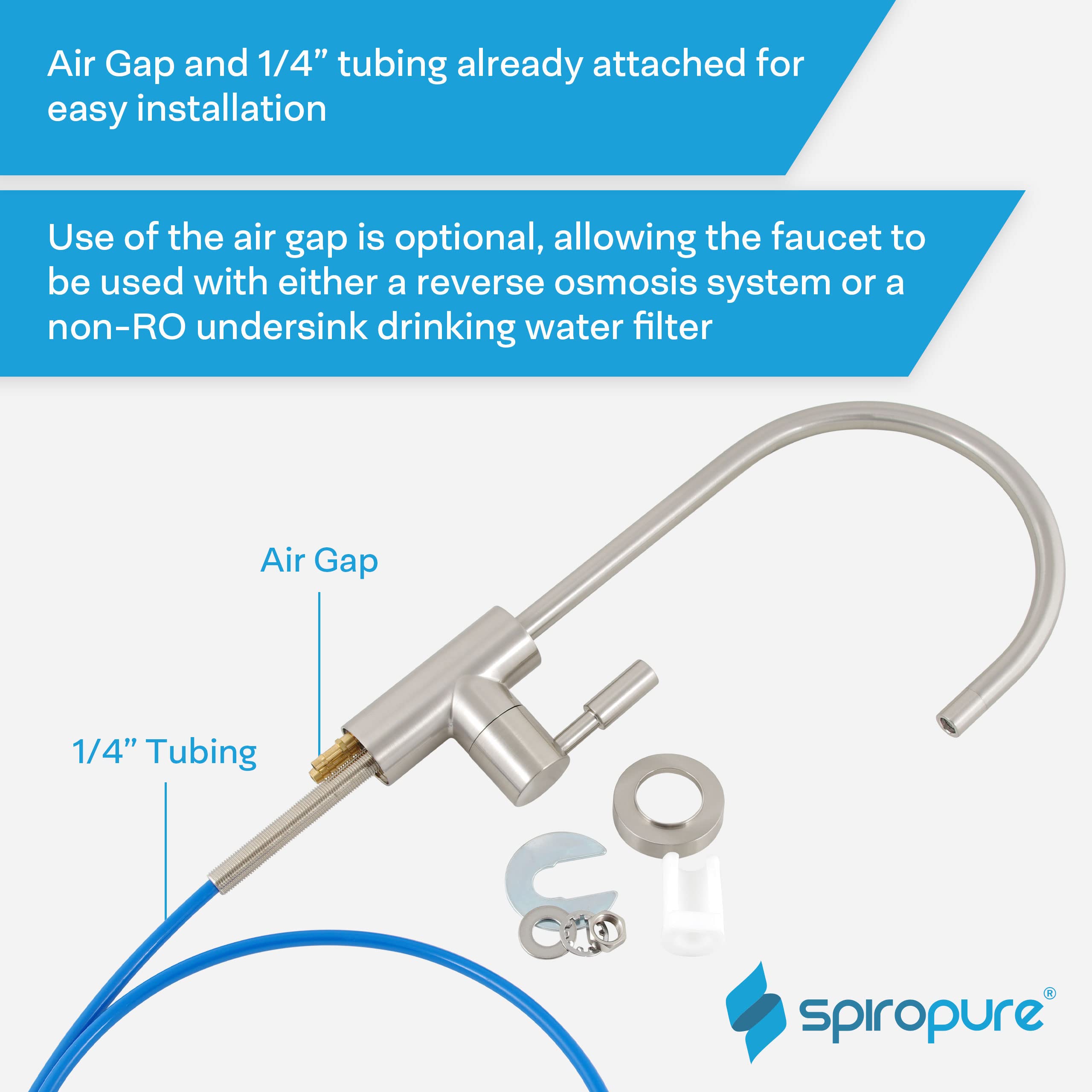 SpiroPure FC100 NK 3-line filtration keeps drinking water organized and tidy.