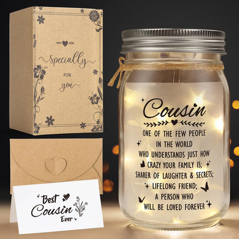 Splendest mason jar night light packaging close-up for gifting