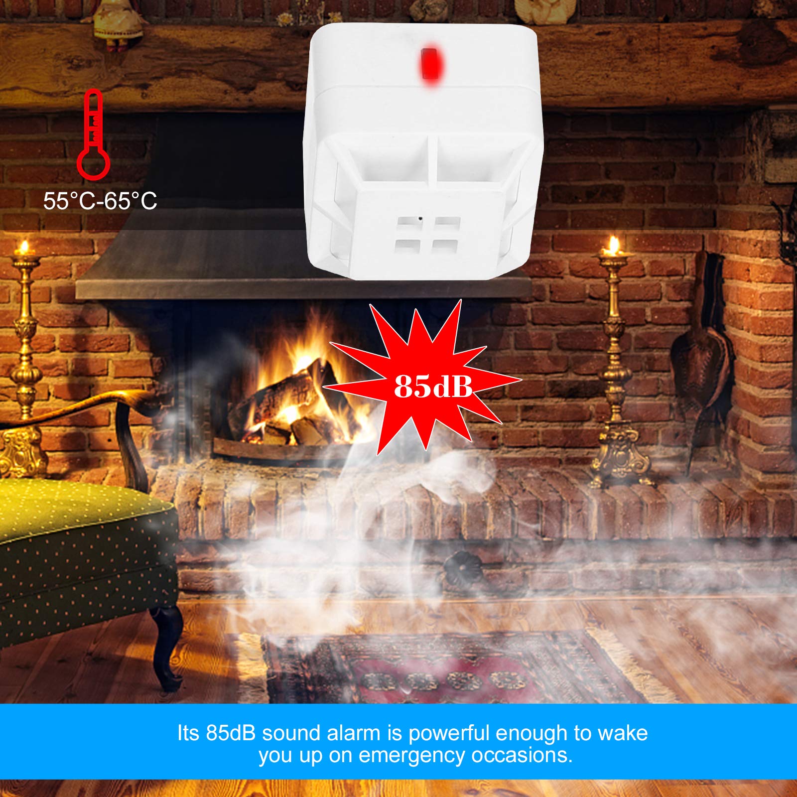 Splenssy Heat Alarm with 5-year battery for low-maintenance use.