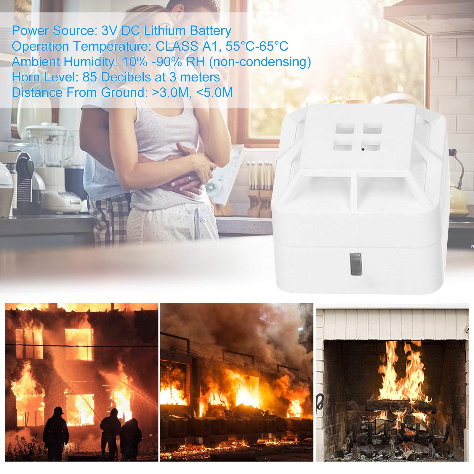 Splenssy Heat Alarm designed for kitchens and workspaces.
