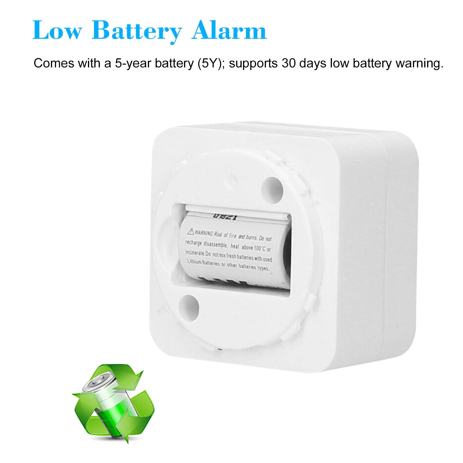 Splenssy Heat Alarm low battery warning within 30 days.