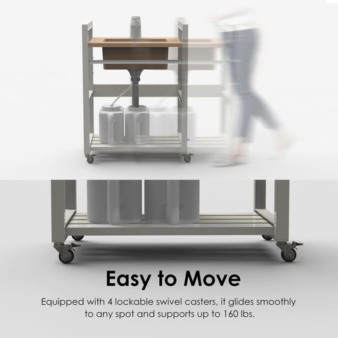 Splishkin height-adjustable wash station in use at different heights