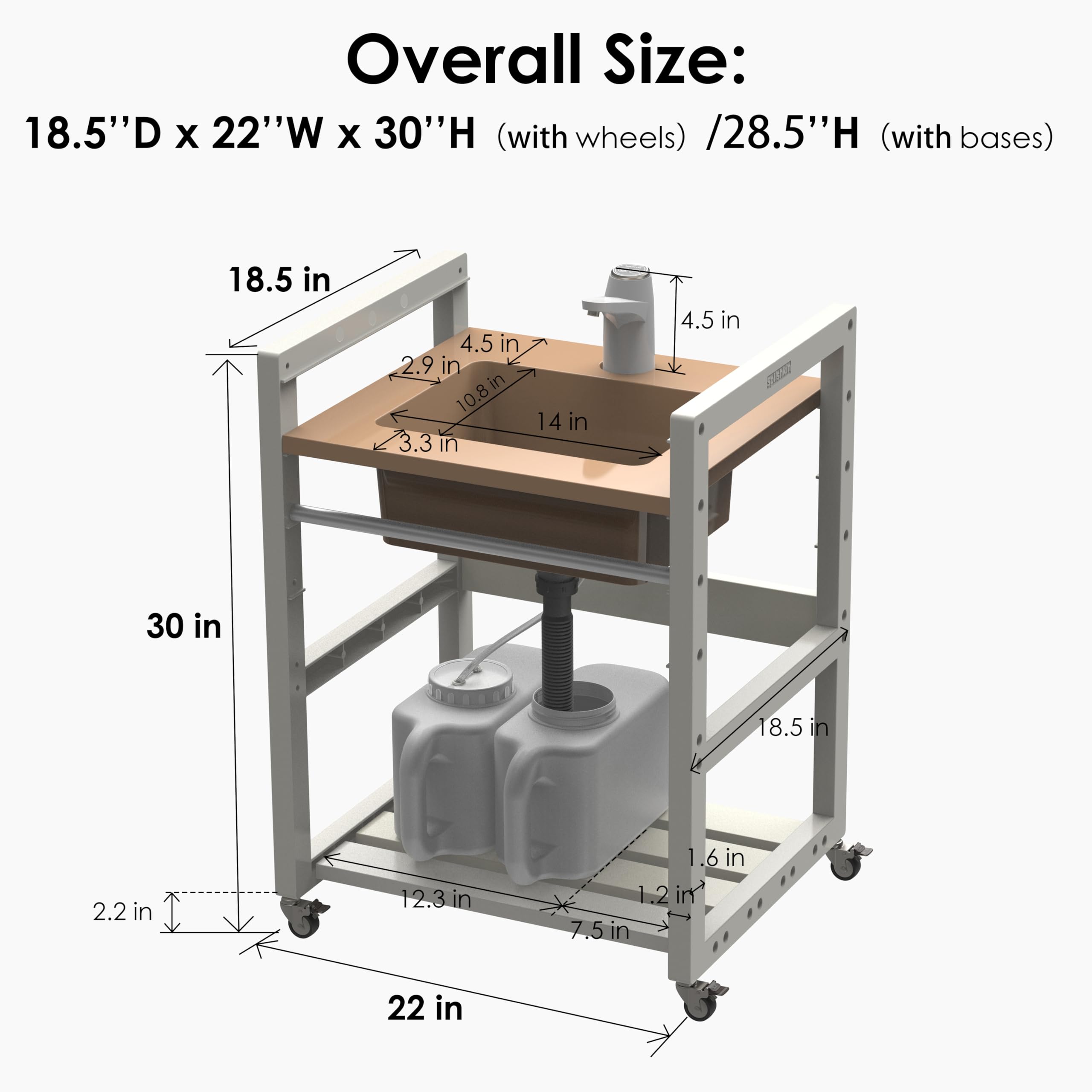 Splishkin stationary base included for stable semi-permanent setup