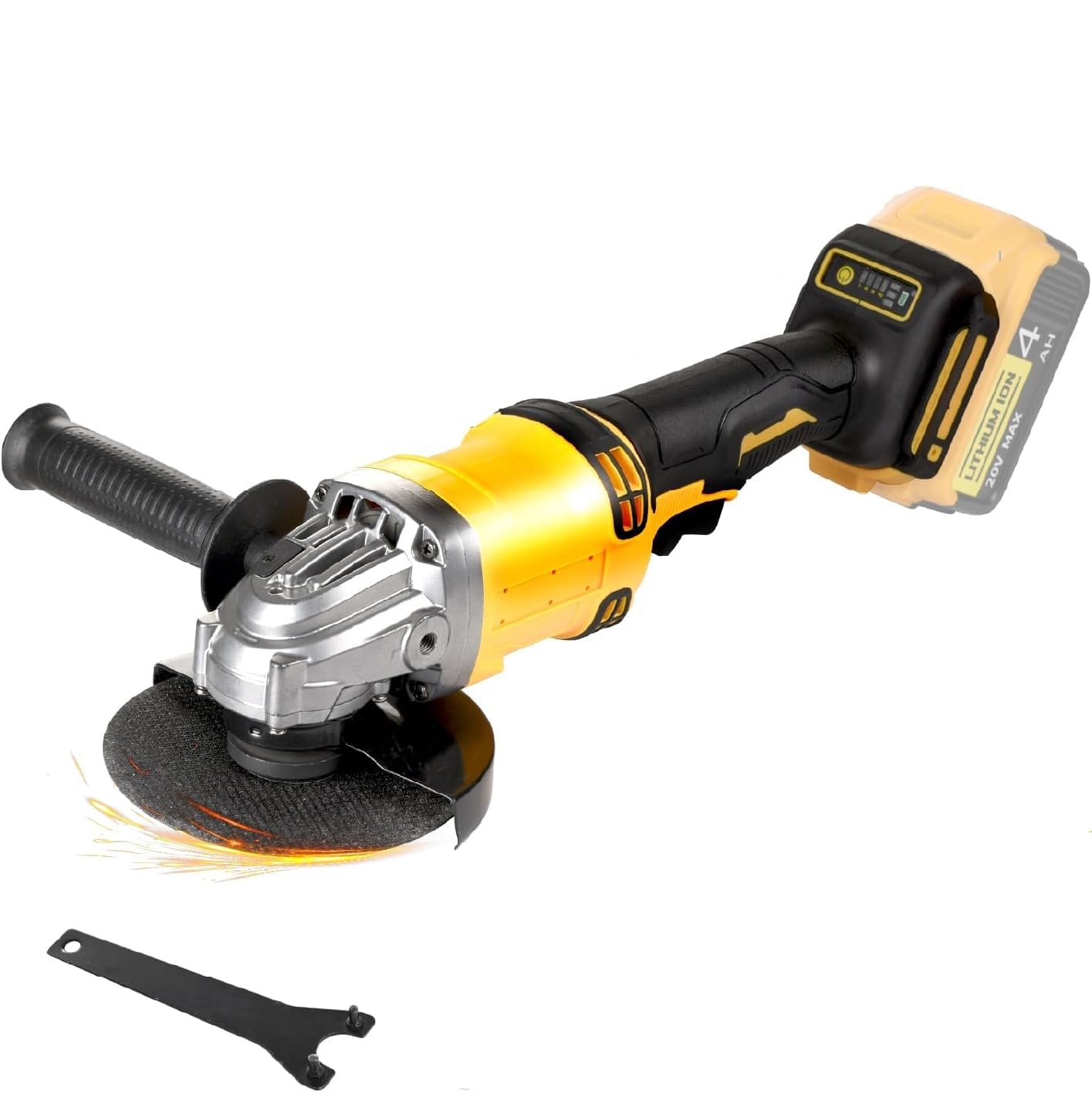 SpomacGek cordless angle grinder with Dewalt 20V MAX compatibility enables flexible on-site power.