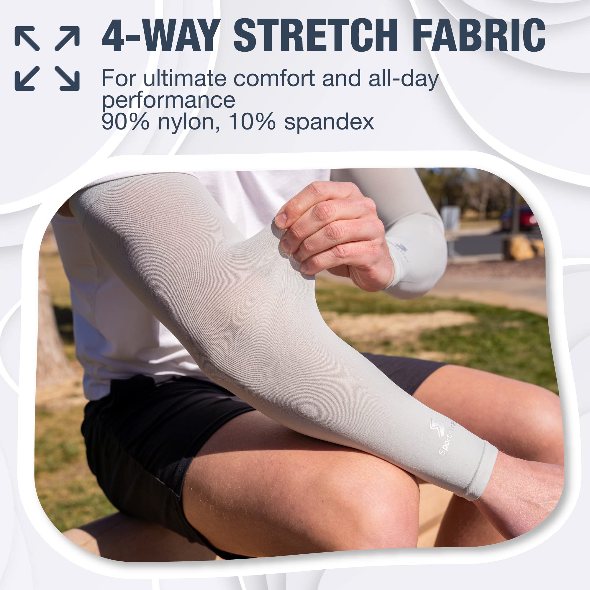 SportsTrail arm sleeves stay breathable and moisture-wicking to keep you cool during workouts.