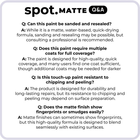 Spot touch-up paint dries quickly to minimize downtime