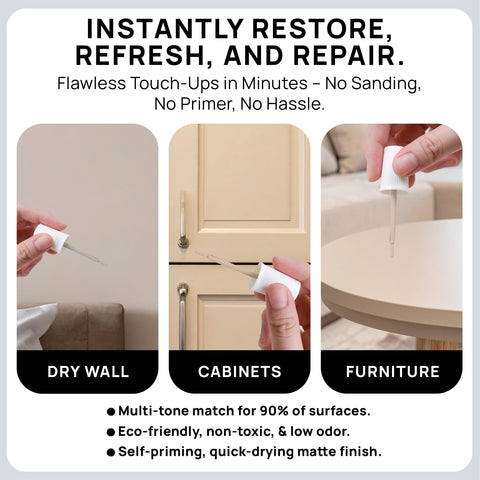 Spot touch-up paint beige swatches show color mix options for seamless repairs.