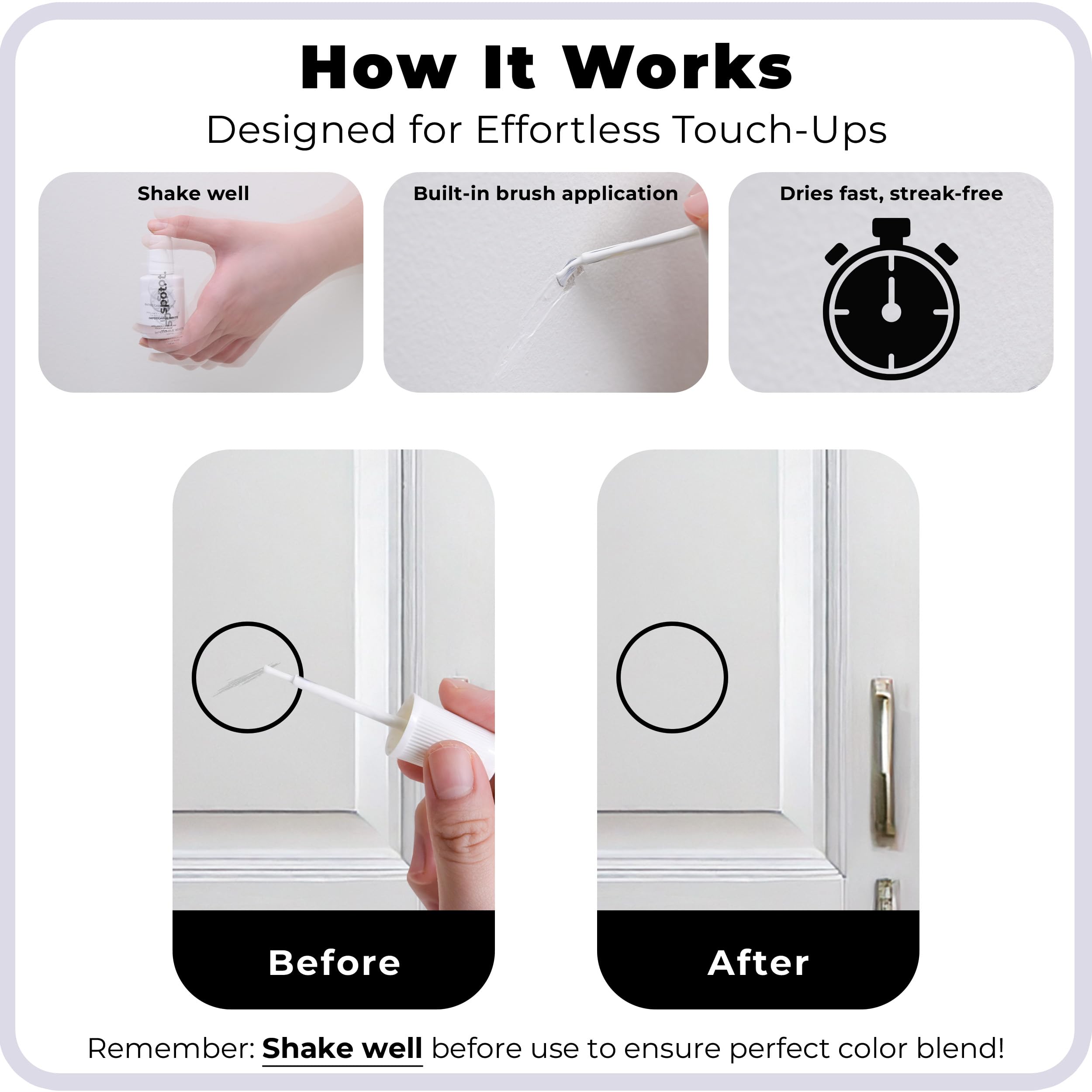 Spot touch-up paint water-based eco-friendly option for families