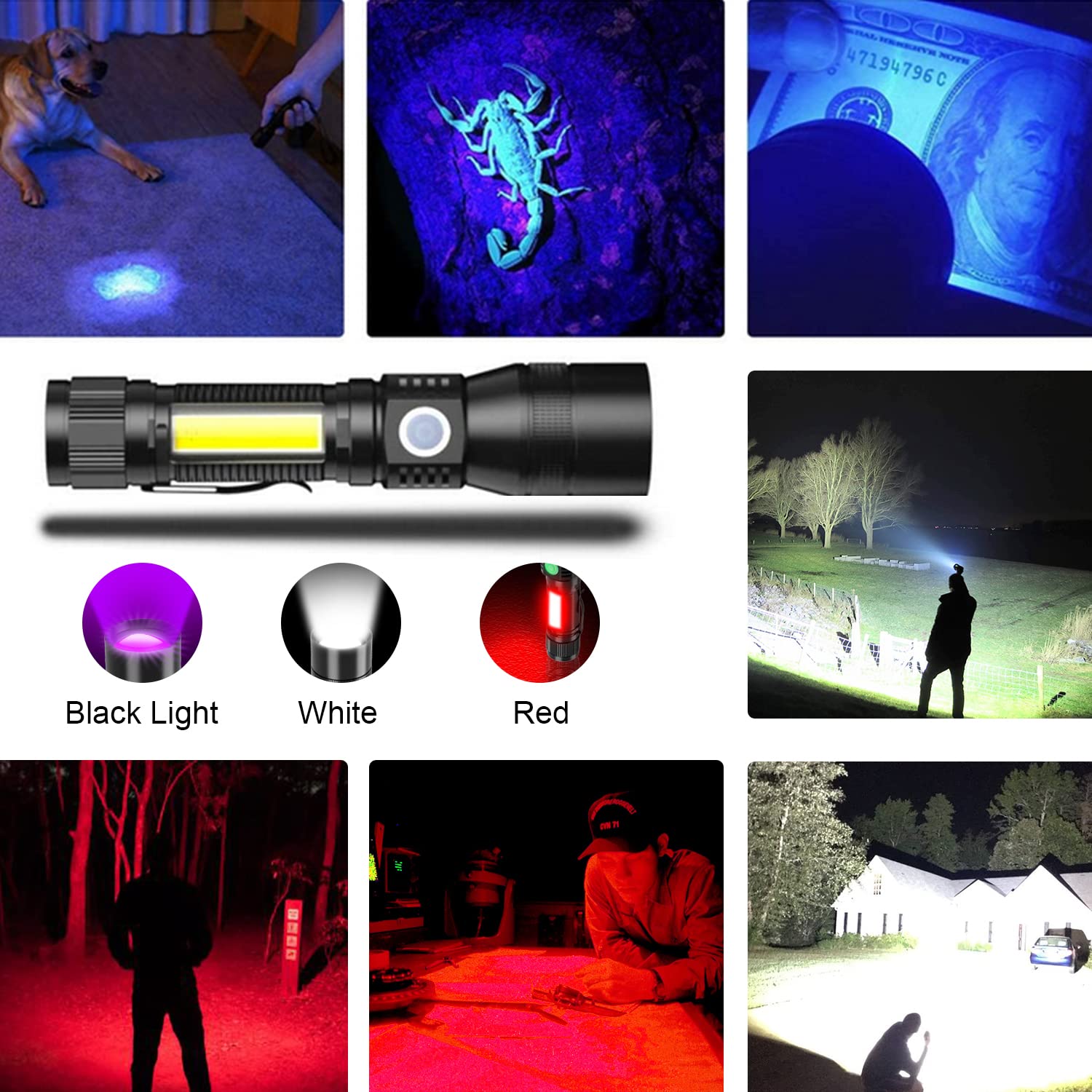 Spriak UV flashlight with magnet base frees hands for repairs.