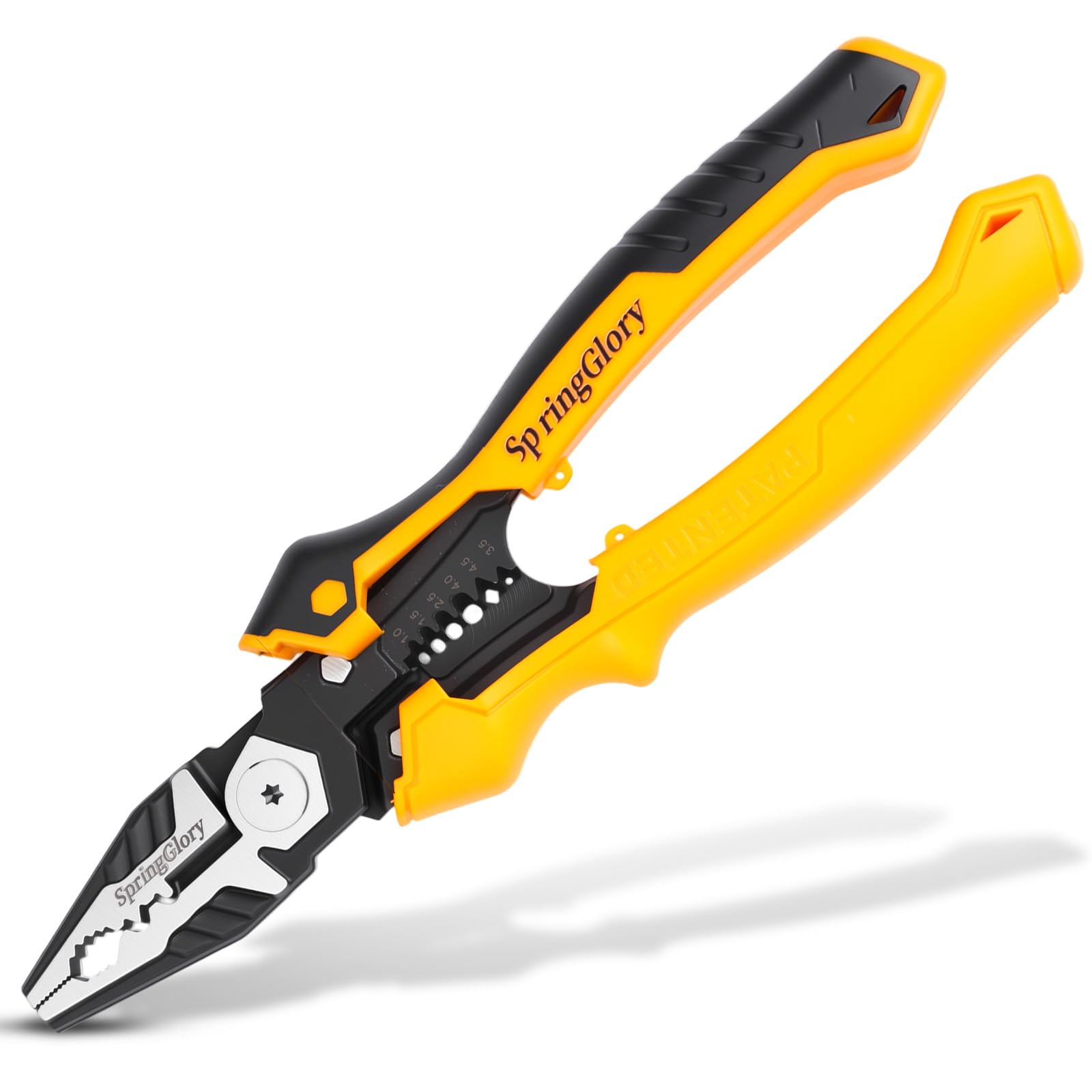 SpringGlory 7-in-1 Linesman Pliers close-up with cutting edge for clean cuts.