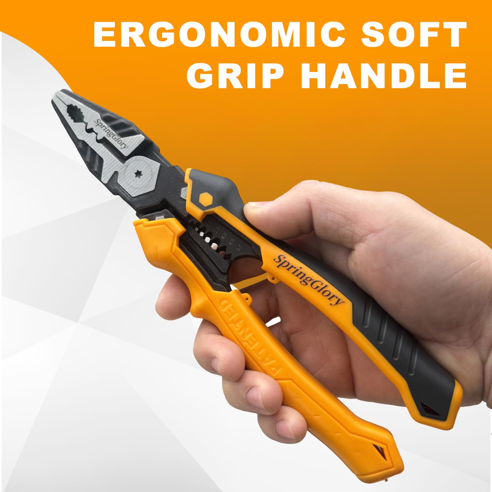 SpringGlory 7-in-1 Linesman Pliers ideal for electricians and DIYers.