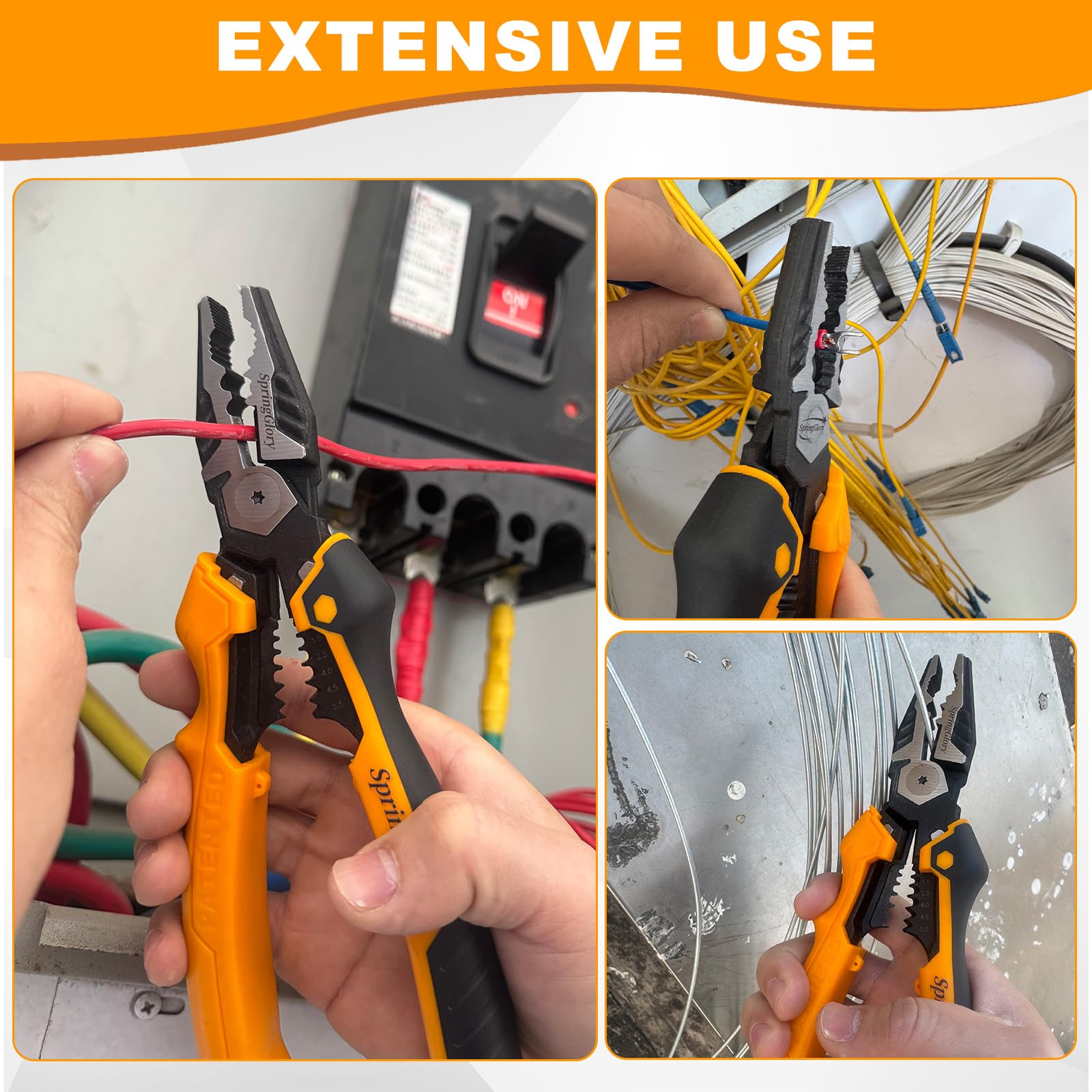 SpringGlory 7-in-1 Linesman Pliers packaged for easy tool kit integration.