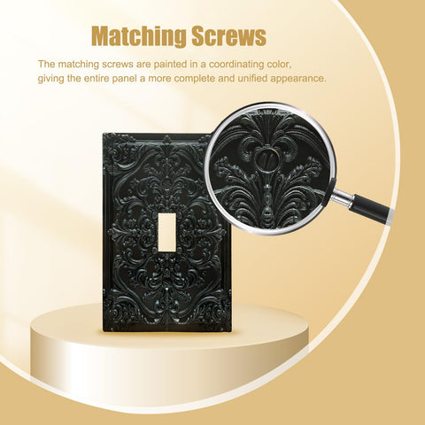Spshian elegant black faceplate features detailed floral artistry