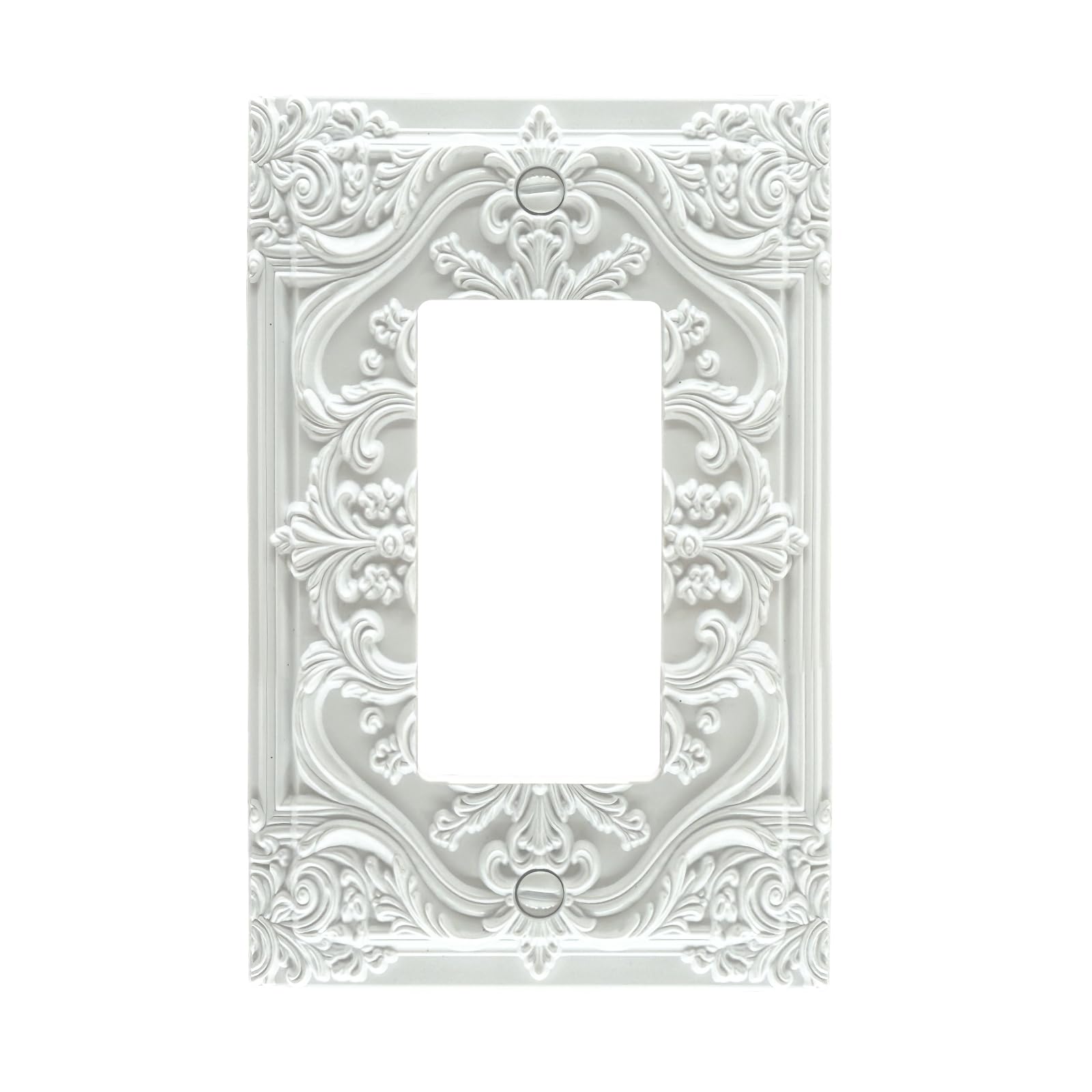 Spshian floral embossed outlet cover enhances walls with refined texture