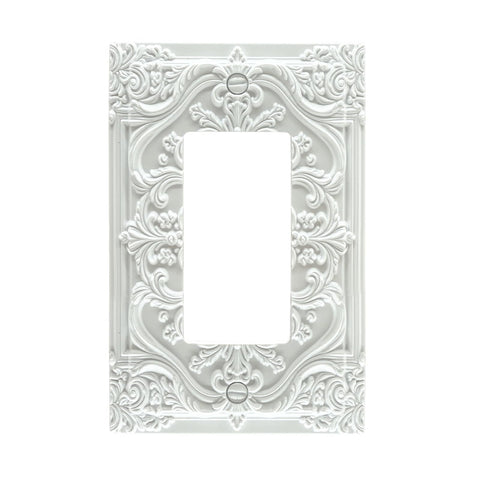 Spshian floral embossed outlet cover enhances walls with refined texture