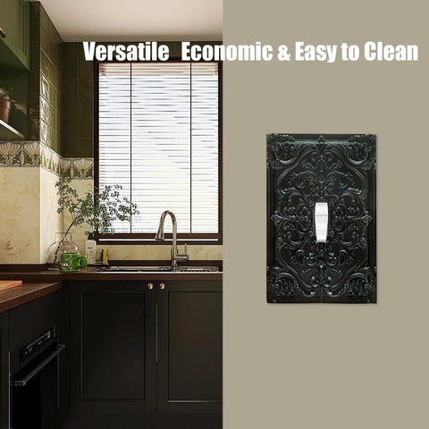 Spshian modern black switch plate for contemporary style