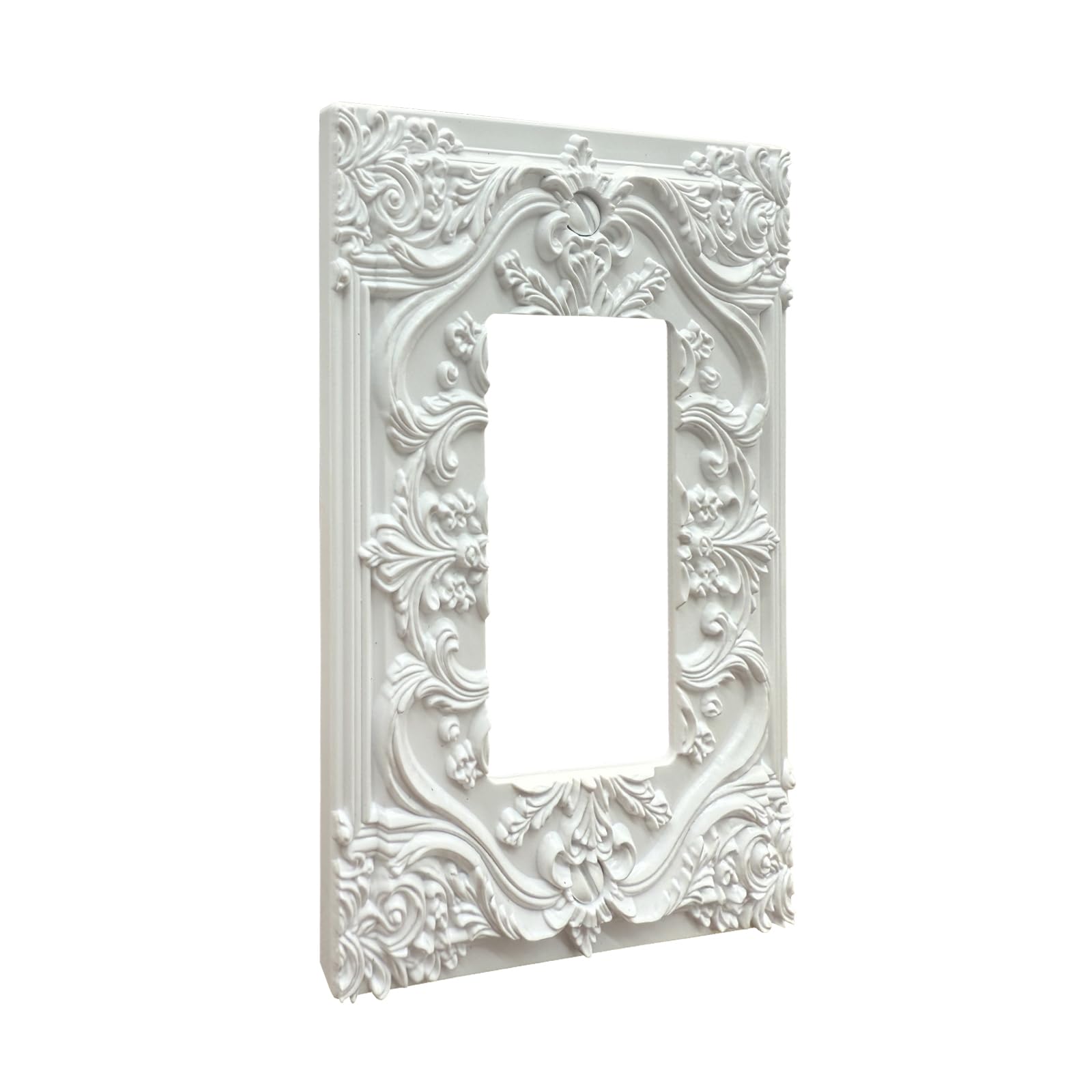 Spshian white flower faceplate blends with decor while elevating room aesthetics