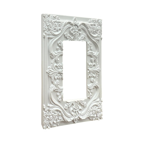 Spshian white flower faceplate blends with decor while elevating room aesthetics