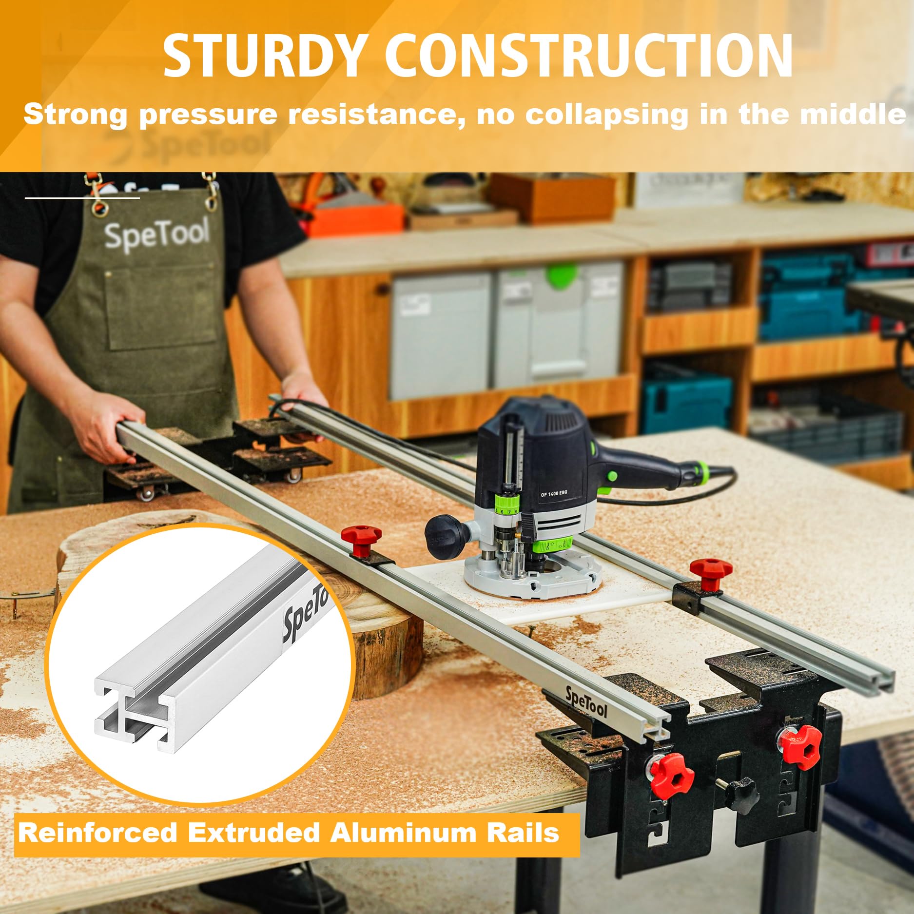 SpeTool rails with 6061 anodized finish show durable, stable alignment