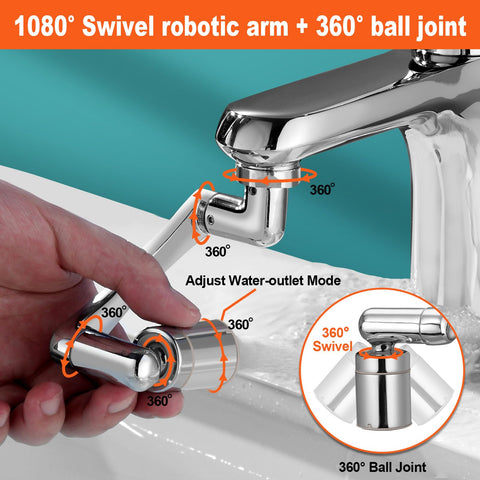 Spurtar 1080deg robotic arm extension reaching around the sink