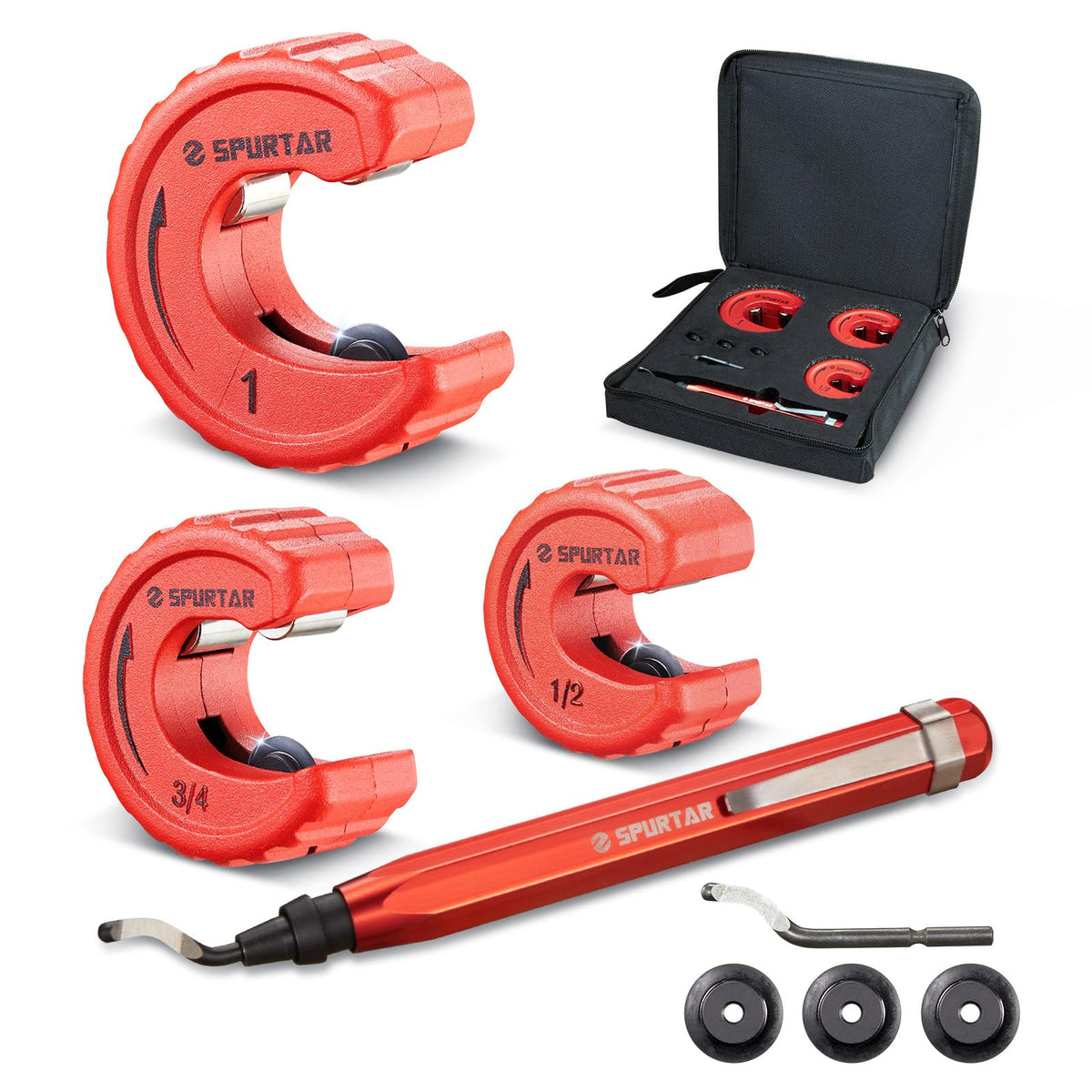 Spurtar 1/2-inch pipe cutter in action delivering clean copper cuts