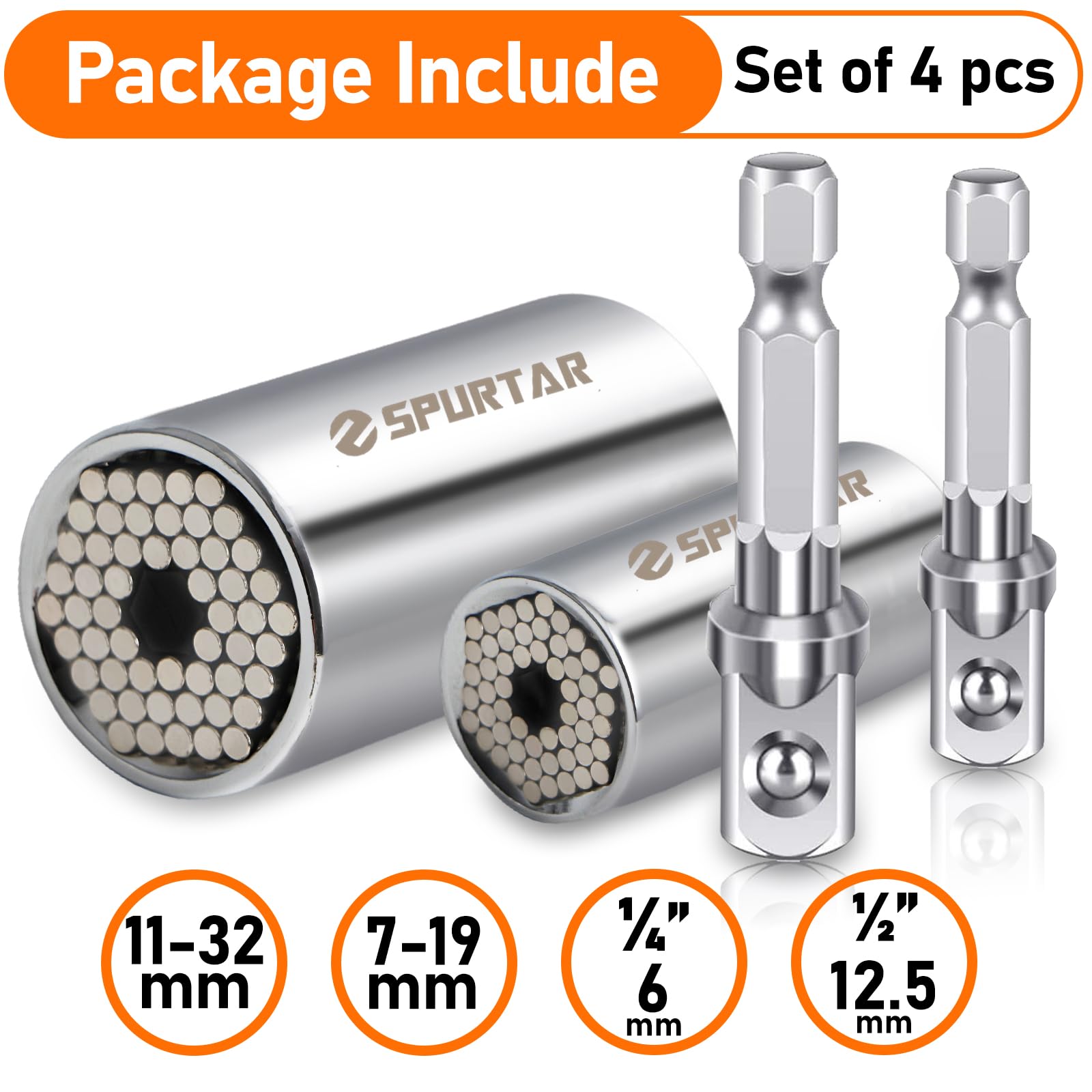 Spurtar gift-ready universal socket set for handyman gifts.