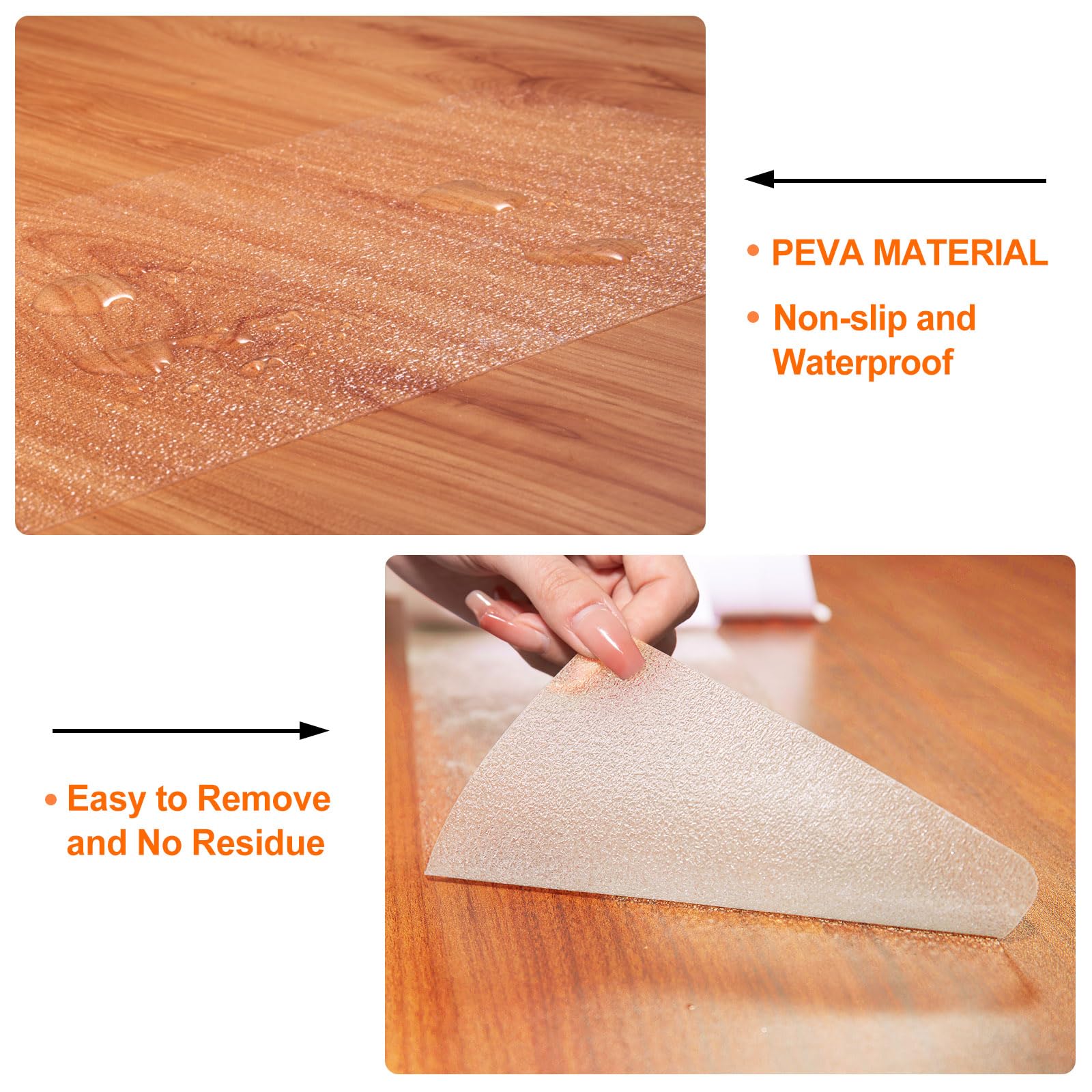 Spurtar clear stair treads blend with décor for a seamless look.