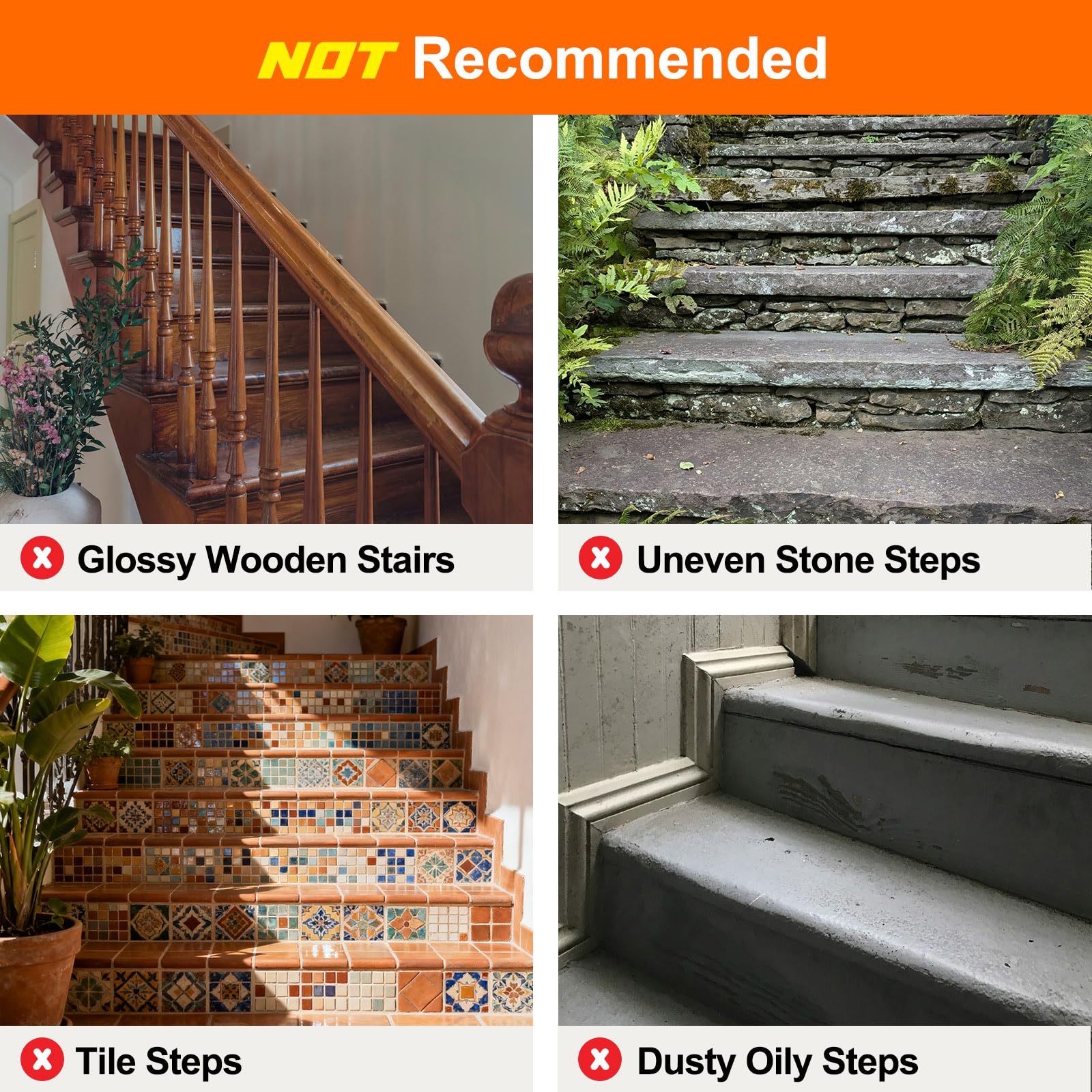 Spurtar durable PEVA treads offer long-lasting stair safety on various surfaces.