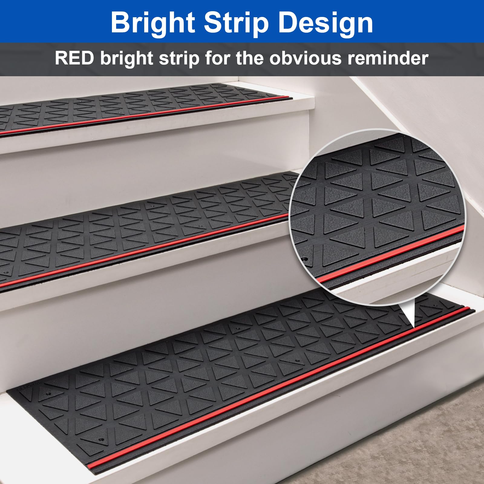 Spurtar 35x10 inch outdoor stair treads installed on concrete steps.
