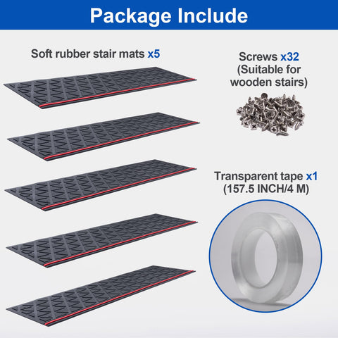 Spurtar 5-pack outdoor stair treads arranged for wide porch stairs.
