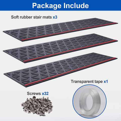 Spurtar rubber stair treads 35x10 unrolled for easy fitting