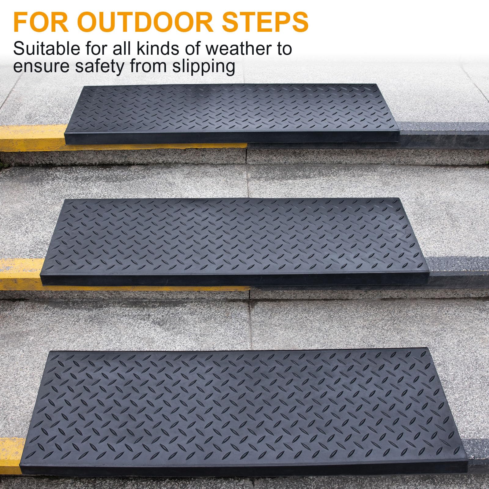 Spurtar rubber stair treads with adhesive tape included for secure mounting