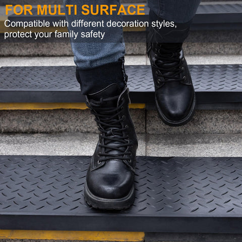 Spurtar rubber stair treads diamond-pattern surface adds grip