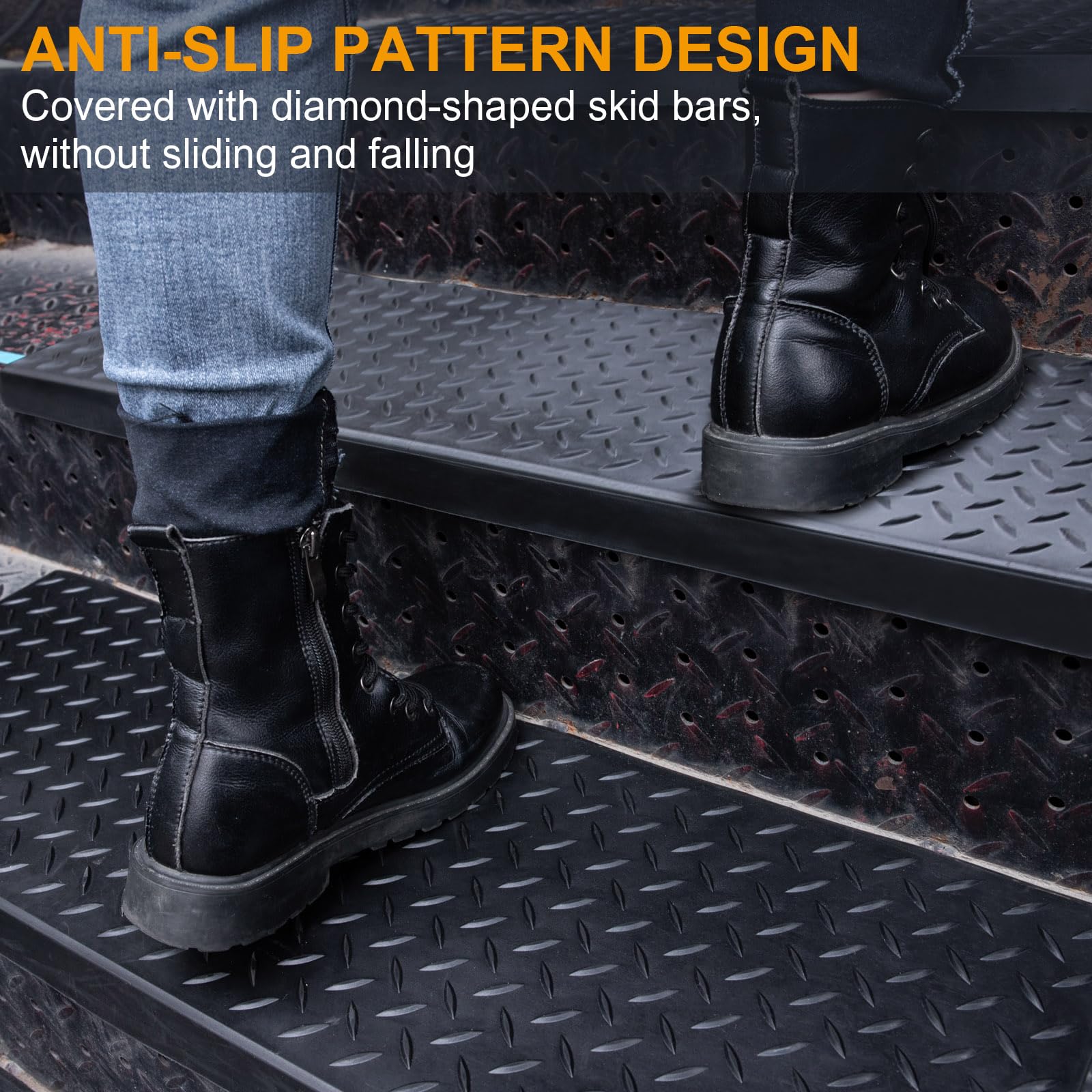 Spurtar rubber stair treads weatherproof for sun and rain exposure