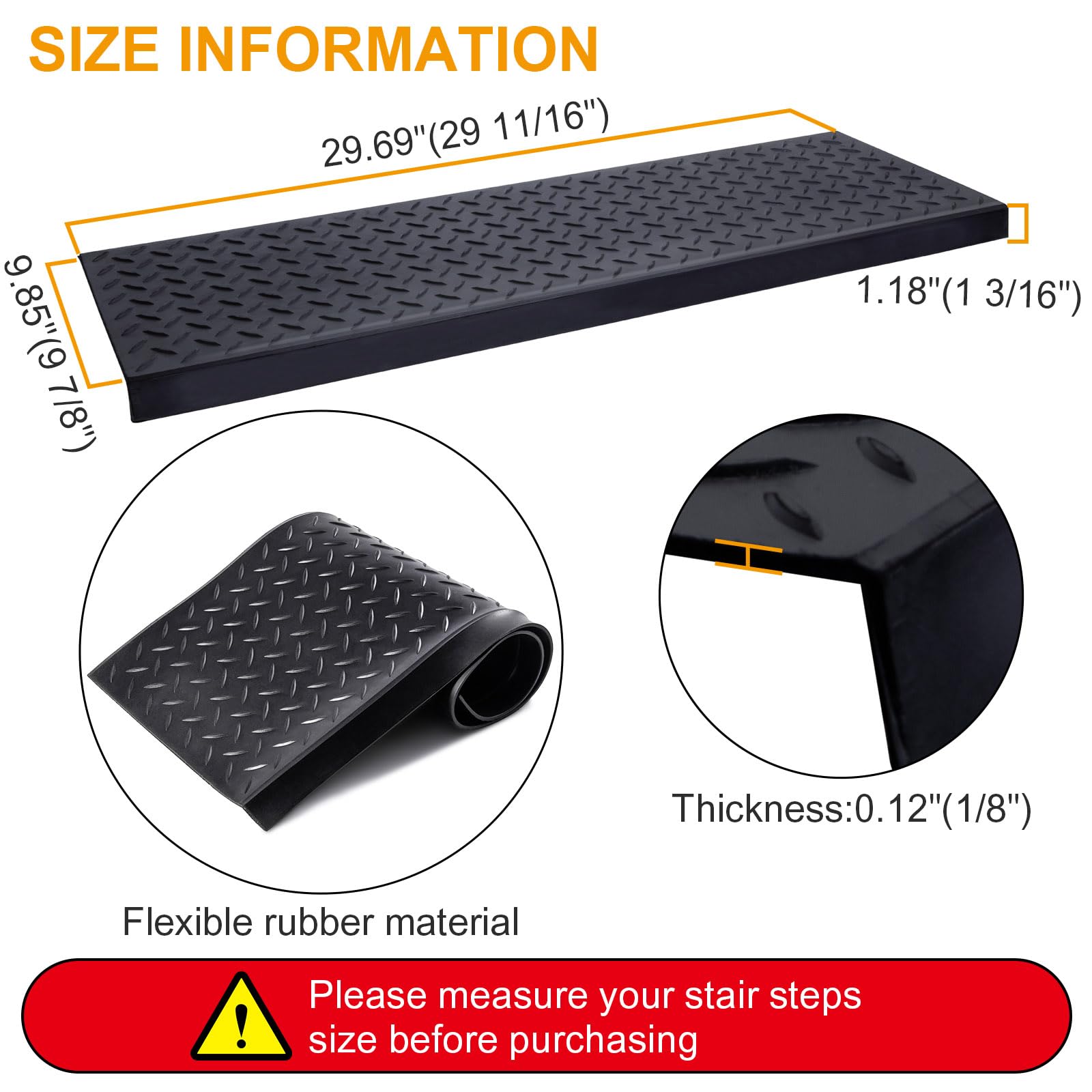 Spurtar stair treads compatible with wood, concrete, tile, and metal stairs