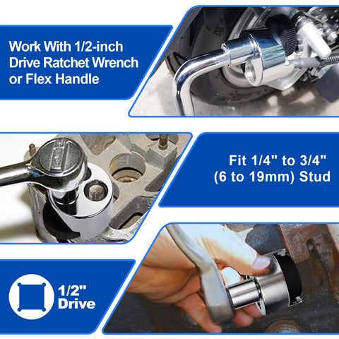 Spurtar stud remover cam lock provides precise grip while protecting threads