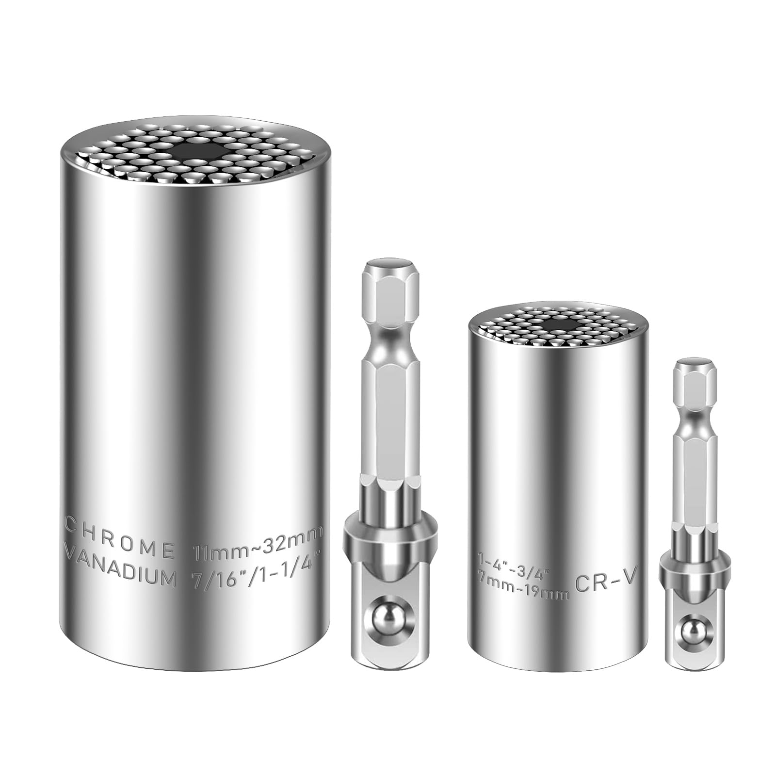 Spurtar universal socket 7-19mm in action, adapts to varied bolts.