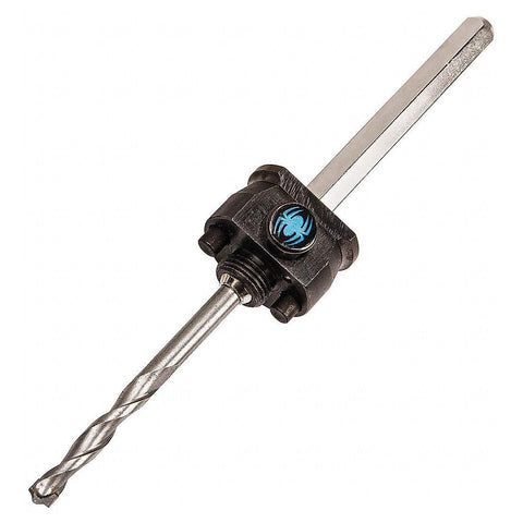 Spyder half-inch hex 10 hole saw arbor enhances wood, plastic, metal cuts with fast plug removal.