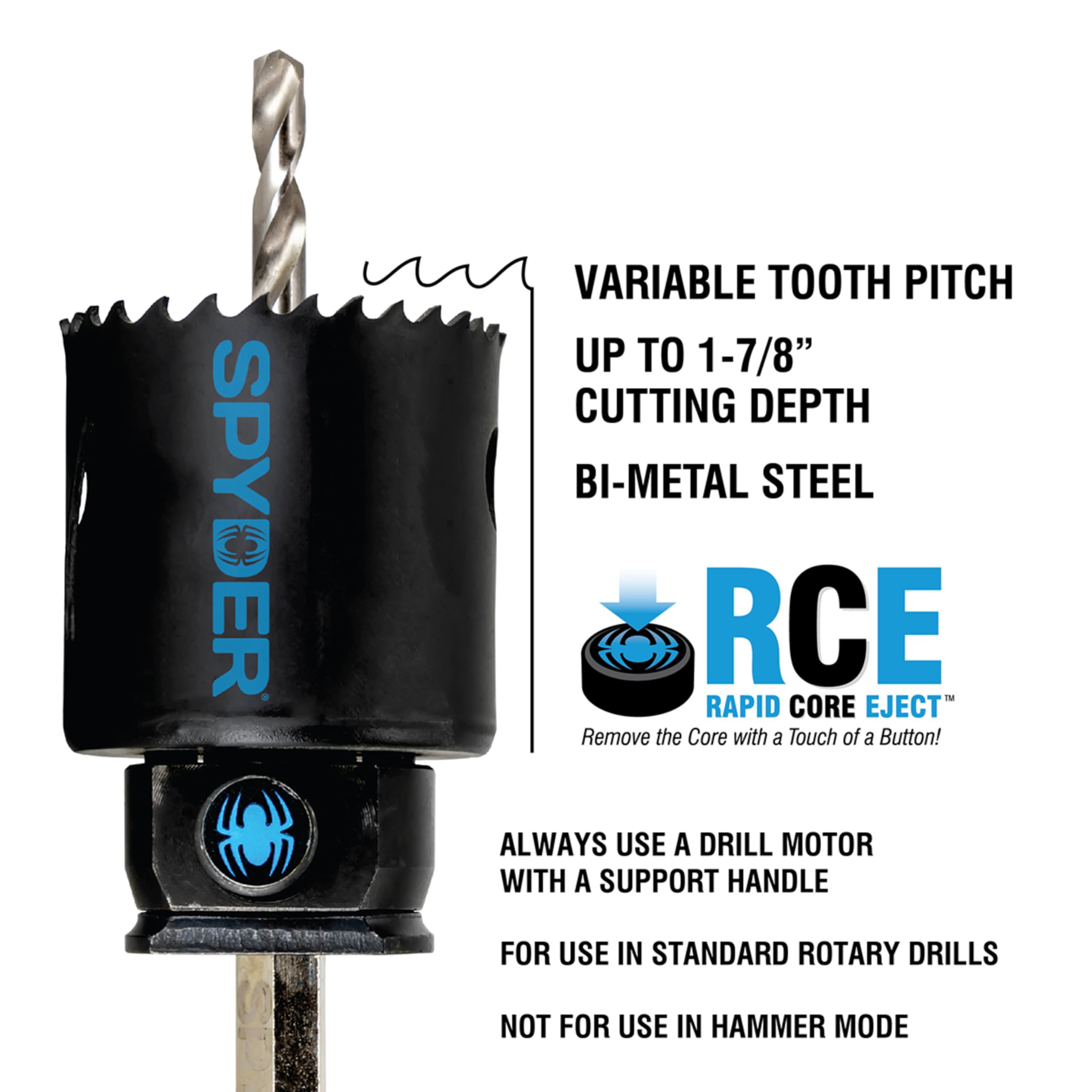 Spyder Hex10 pilot bit enables larger hole starts in tough materials