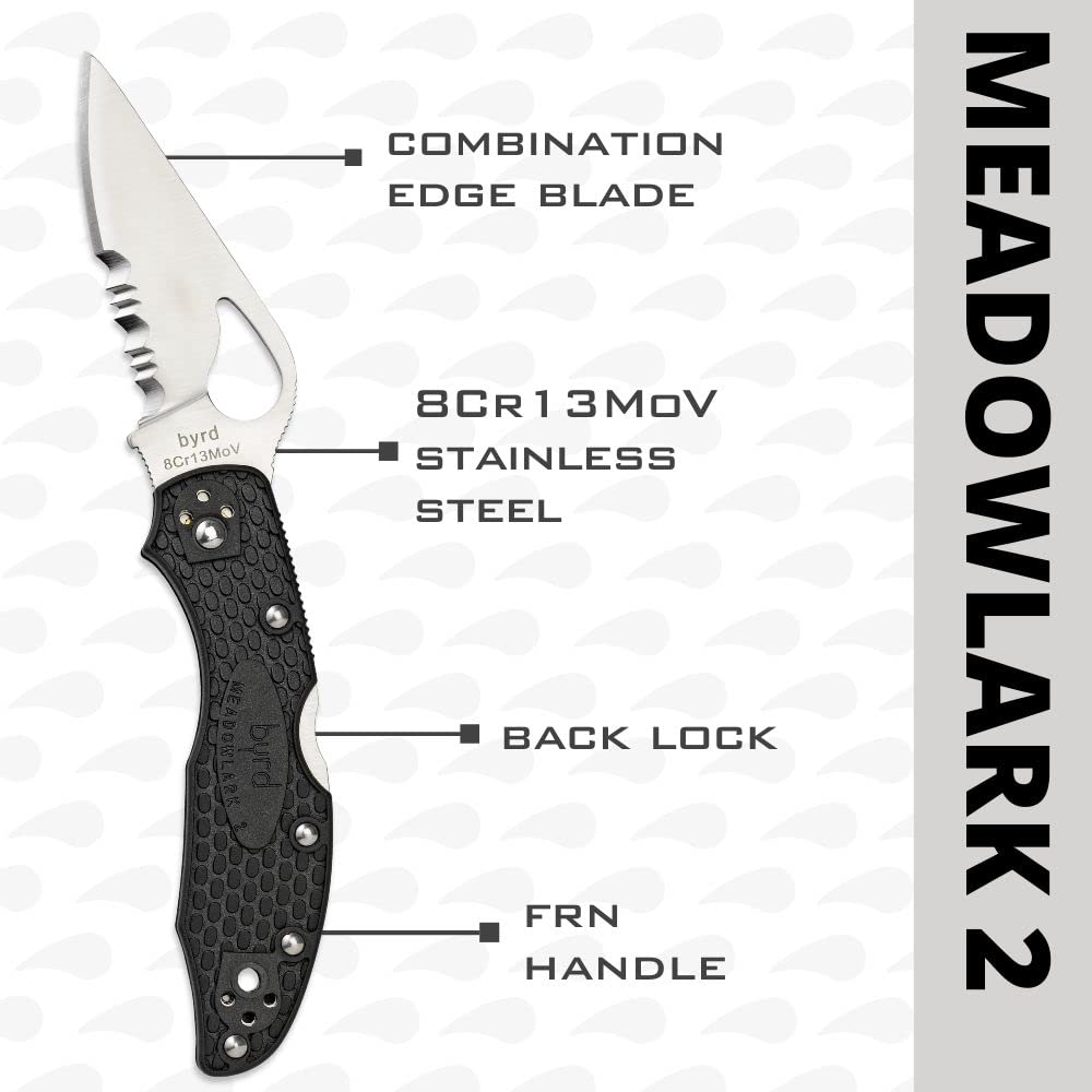 Spyderco Meadowlark 2 Lightweight blade edge geometry supports efficient cutting with less drag.