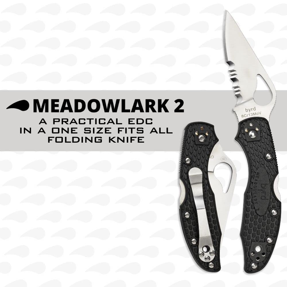 Spyderco Meadowlark 2 Lightweight FRN handle texture enhances grip and control.
