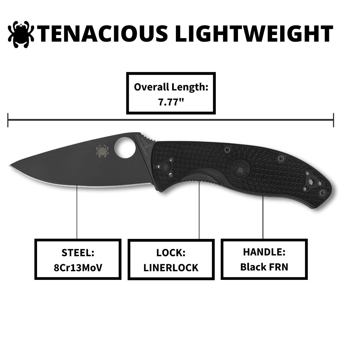 Spyderco Tenacious four-position clip for flexible carry options.